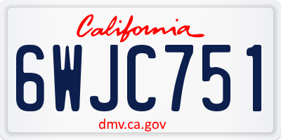 CA license plate 6WJC751