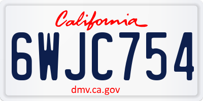 CA license plate 6WJC754