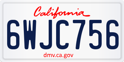 CA license plate 6WJC756