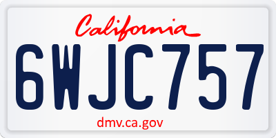 CA license plate 6WJC757