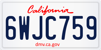 CA license plate 6WJC759