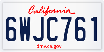 CA license plate 6WJC761