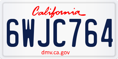 CA license plate 6WJC764