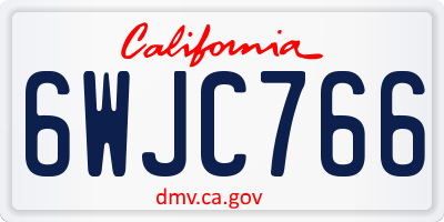 CA license plate 6WJC766