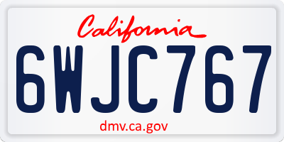 CA license plate 6WJC767