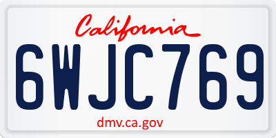 CA license plate 6WJC769
