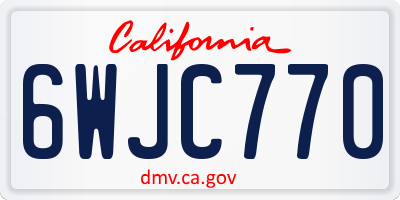 CA license plate 6WJC770