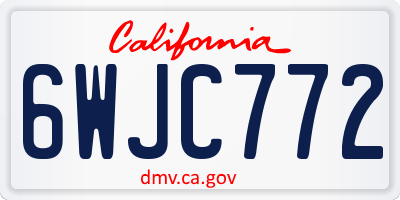 CA license plate 6WJC772
