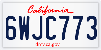CA license plate 6WJC773