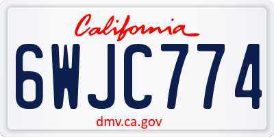 CA license plate 6WJC774