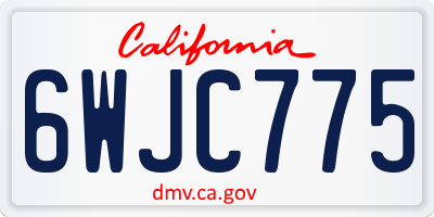 CA license plate 6WJC775