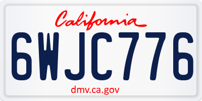 CA license plate 6WJC776