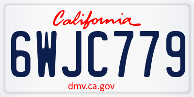 CA license plate 6WJC779