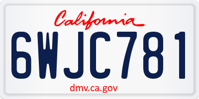 CA license plate 6WJC781