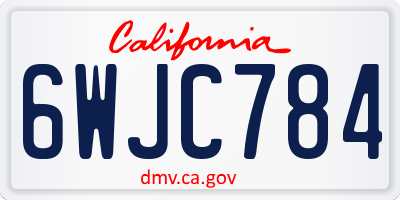 CA license plate 6WJC784