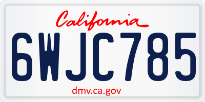 CA license plate 6WJC785