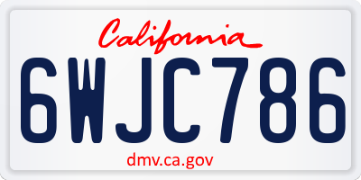CA license plate 6WJC786