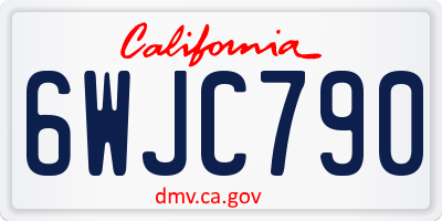 CA license plate 6WJC790