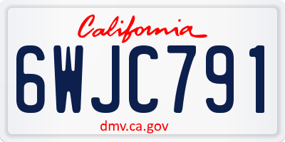 CA license plate 6WJC791
