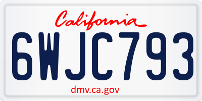 CA license plate 6WJC793