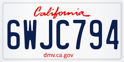 CA license plate 6WJC794
