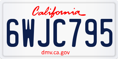 CA license plate 6WJC795