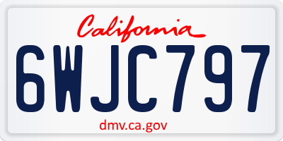 CA license plate 6WJC797