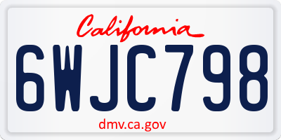 CA license plate 6WJC798