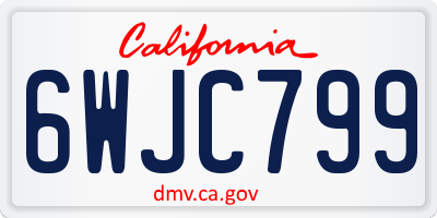 CA license plate 6WJC799