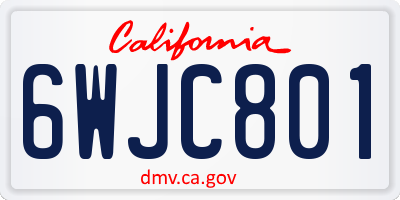 CA license plate 6WJC801