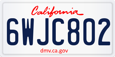 CA license plate 6WJC802