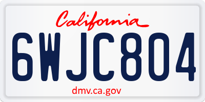 CA license plate 6WJC804