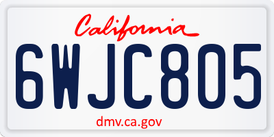 CA license plate 6WJC805