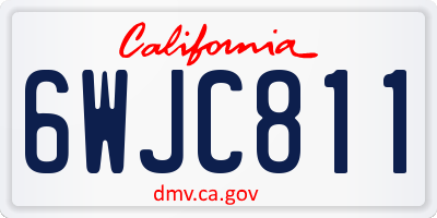CA license plate 6WJC811