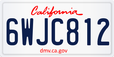 CA license plate 6WJC812