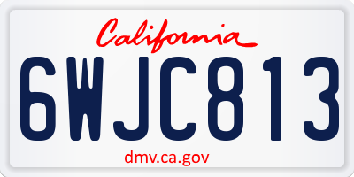 CA license plate 6WJC813