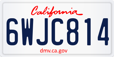 CA license plate 6WJC814