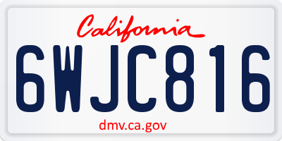 CA license plate 6WJC816