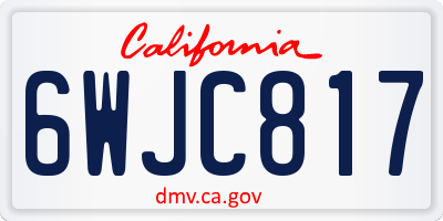 CA license plate 6WJC817