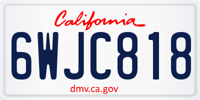CA license plate 6WJC818