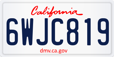 CA license plate 6WJC819