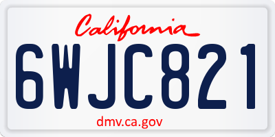 CA license plate 6WJC821