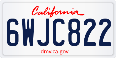 CA license plate 6WJC822