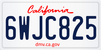 CA license plate 6WJC825