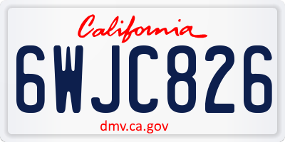 CA license plate 6WJC826