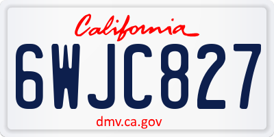 CA license plate 6WJC827
