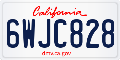 CA license plate 6WJC828