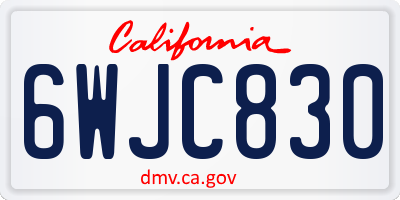 CA license plate 6WJC830