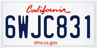 CA license plate 6WJC831