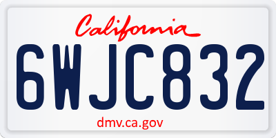 CA license plate 6WJC832